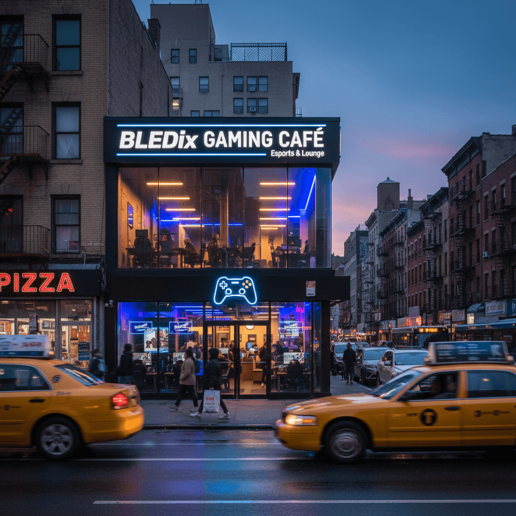 Bledix Gaming Cafe storefront exterior on Fordham Road