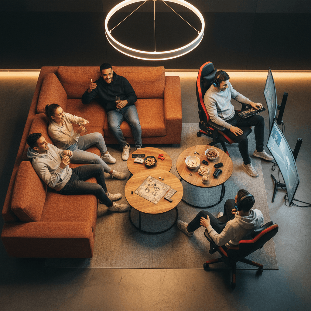Friends gathered at Bledix for both gaming and socializing