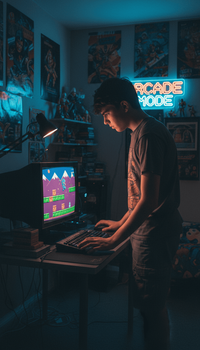 Solo gamer taking a break during late-night session at Bledix Gaming Cafe