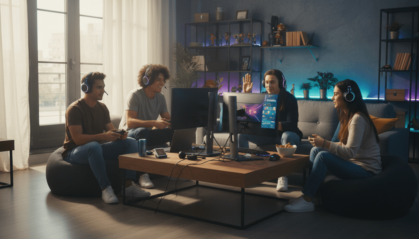 Friends gaming and socializing at Bledix Gaming Cafe